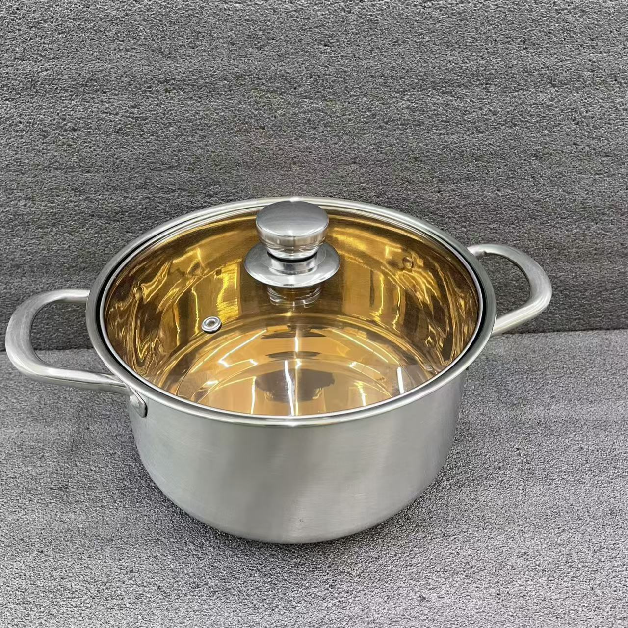 BHC[防爆茶色盖]24CM不锈钢汤锅