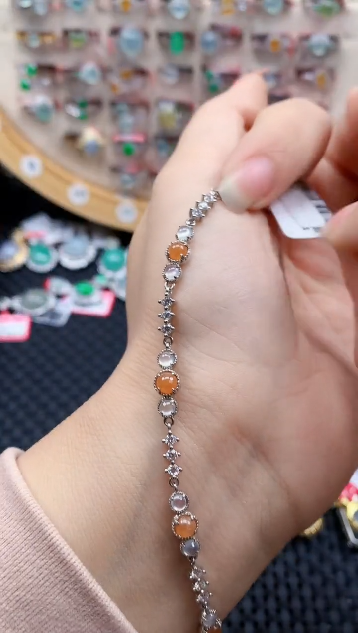 银S925镶嵌戒指翡翠天然A货缅甸翡翠