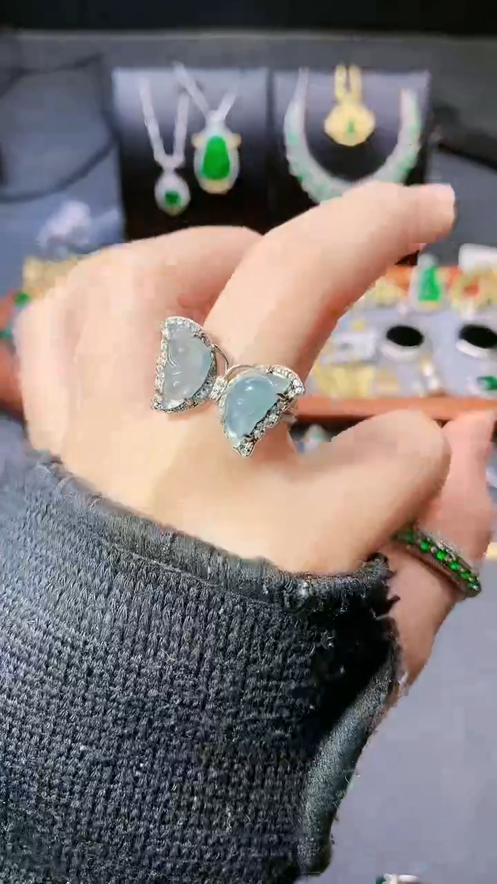 【闪购商品】翡翠戒指银S925镶嵌戒指
