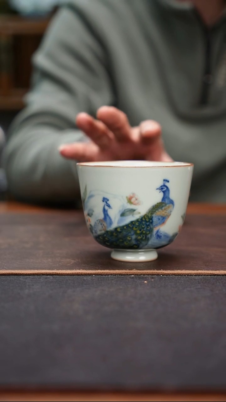 杯汝窑釉下五彩巩县杯