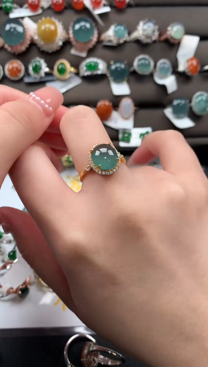 【闪购商品】翡翠戒指银S925镶嵌542141