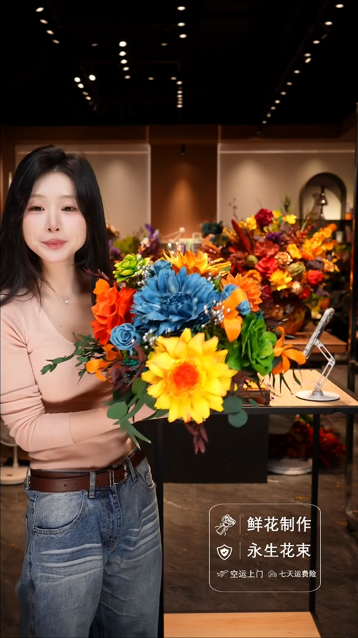 手工艺品琉璃手工花器花束空运包邮送货上门-以图片为准