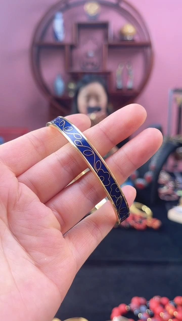 非遗 奇宝烧手镯 带证 蓝花卉60