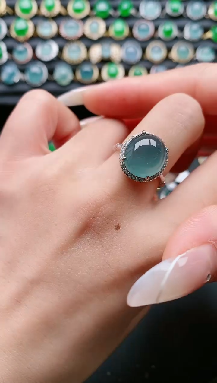 【闪购商品】翡翠戒指银S925镶嵌1111