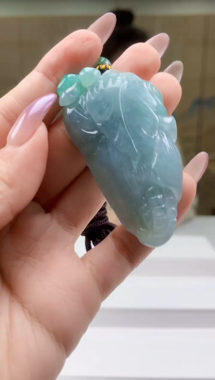 【闪购商品】定制翡翠未镶嵌5156ty-毛货挂件59