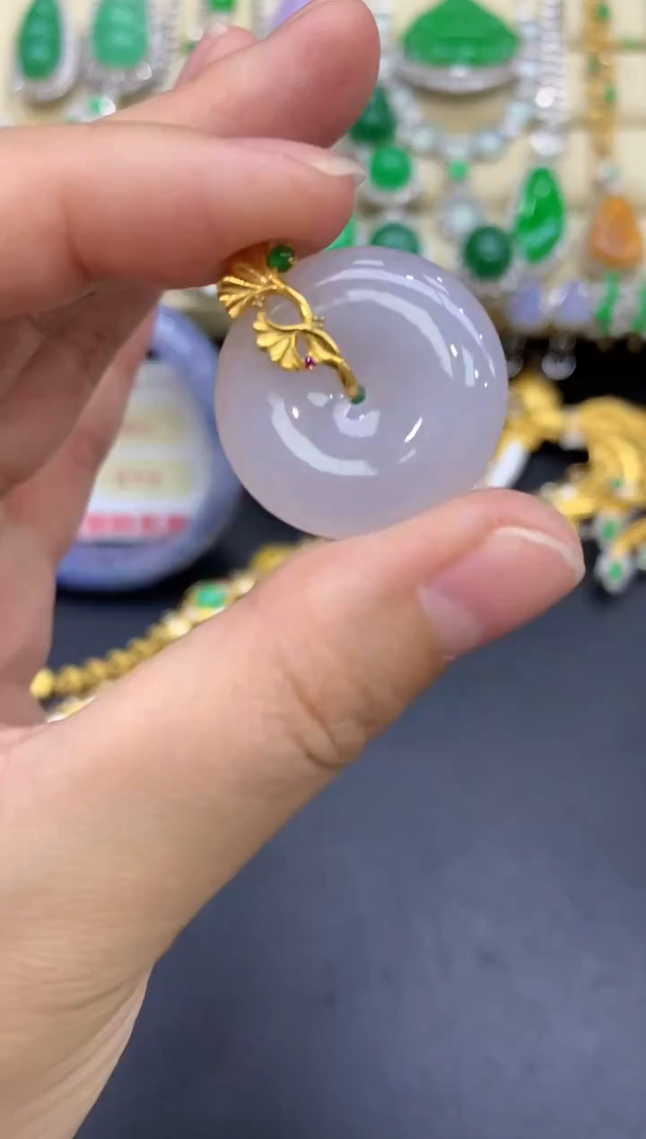 颈饰18K金镶嵌翡翠106-中国好珍宝