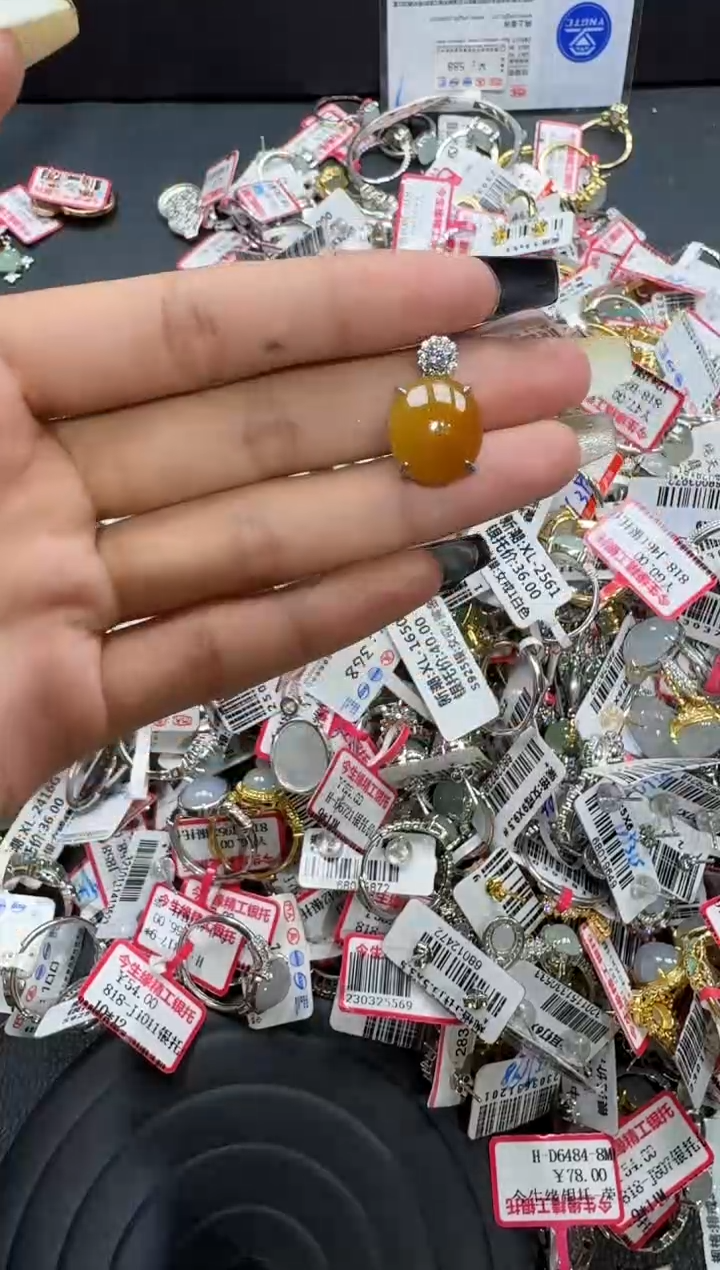 翡翠戒指银S925镶嵌戒指291