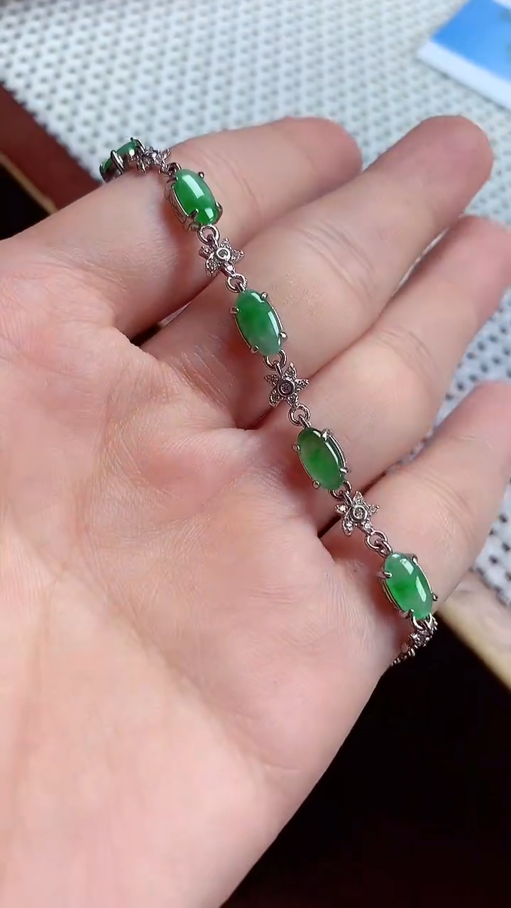 【闪购商品】翡翠手链银S925镶嵌手链