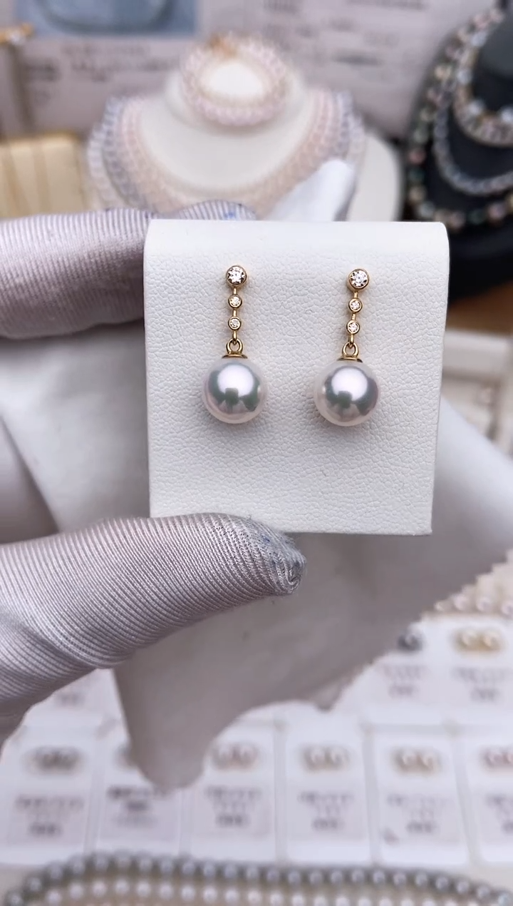 【闪购商品】海水珍珠耳饰18K金镶嵌特选三生三世耳饰