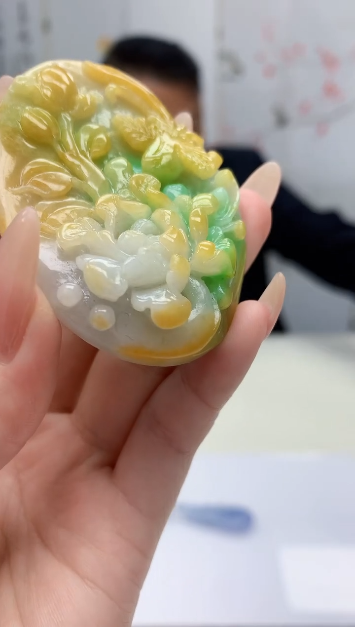 【闪购商品】定制翡翠未镶嵌4969jj-毛货挂件27