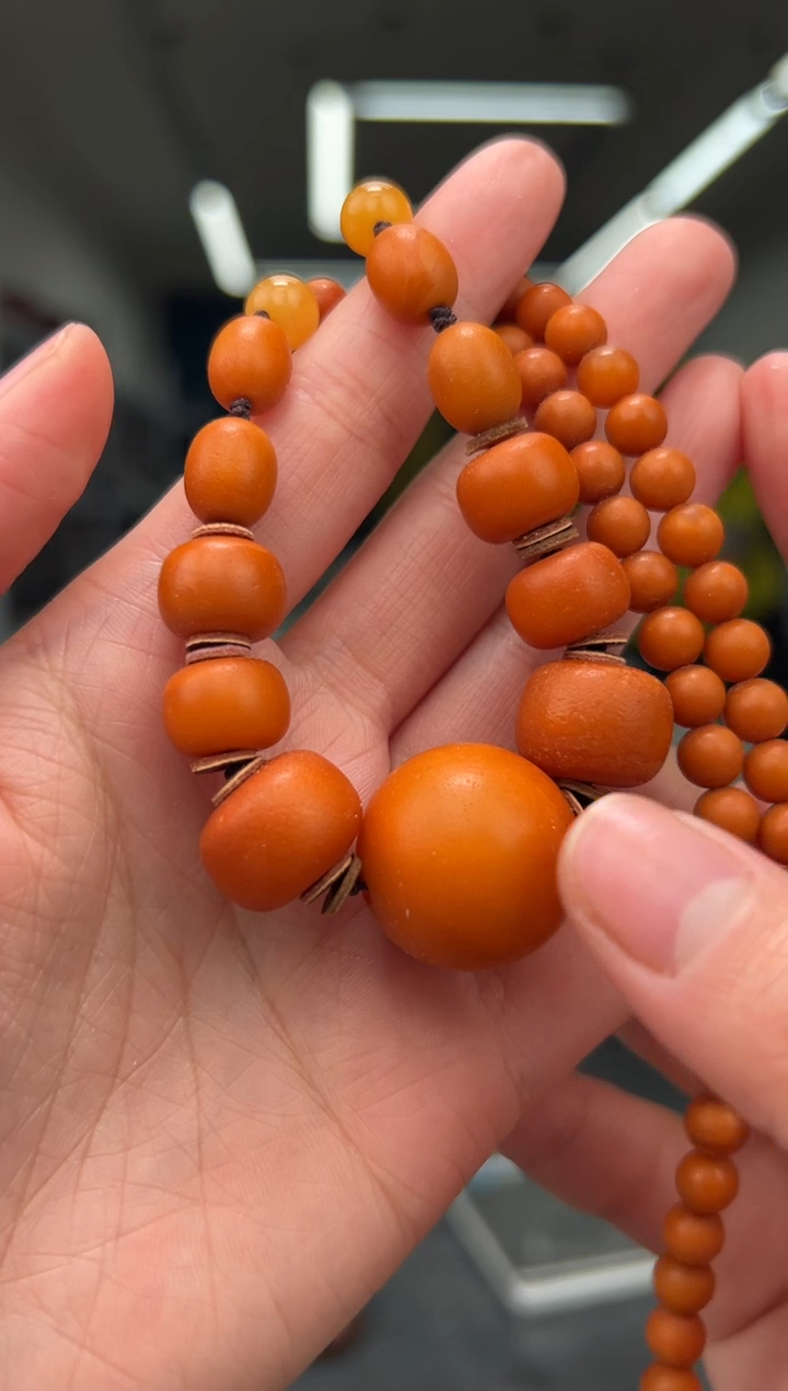 琥珀颈饰未镶嵌珠链