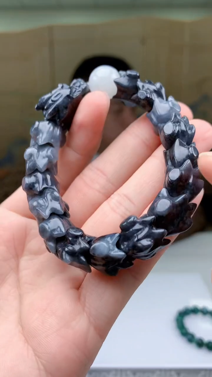 【闪购商品】定制翡翠未镶嵌4812bb-毛货手串45
