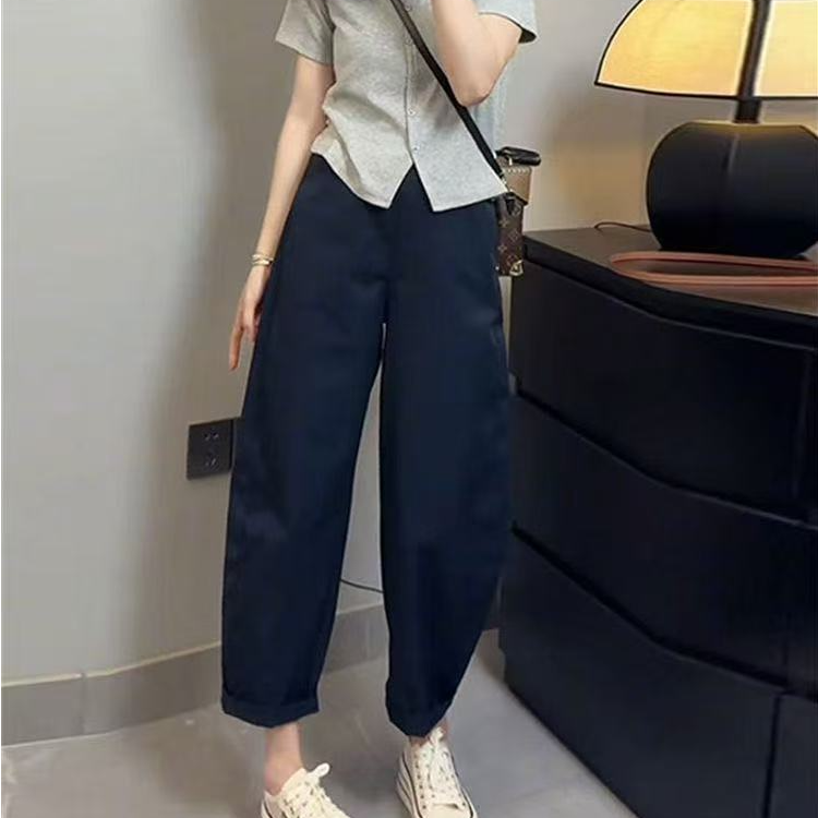 九分休闲显瘦高腰直筒百搭宽松垂感外穿时尚薄款秋夏