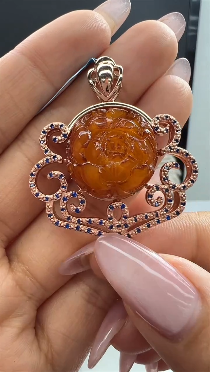 【闪购商品】琥珀颈饰未镶嵌906秒拍号