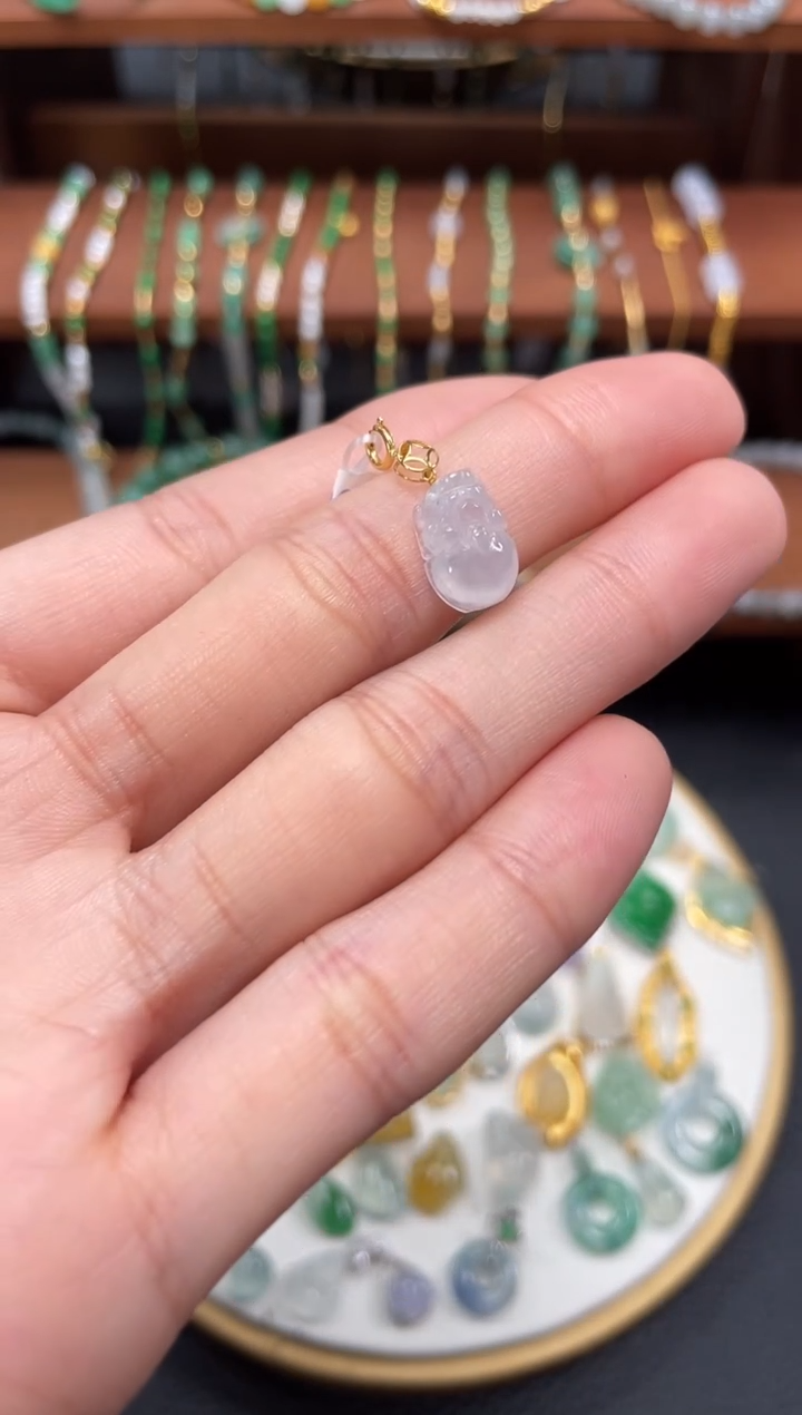 【闪购商品】翡翠吊坠(不含链)18K金镶嵌一个   JK481