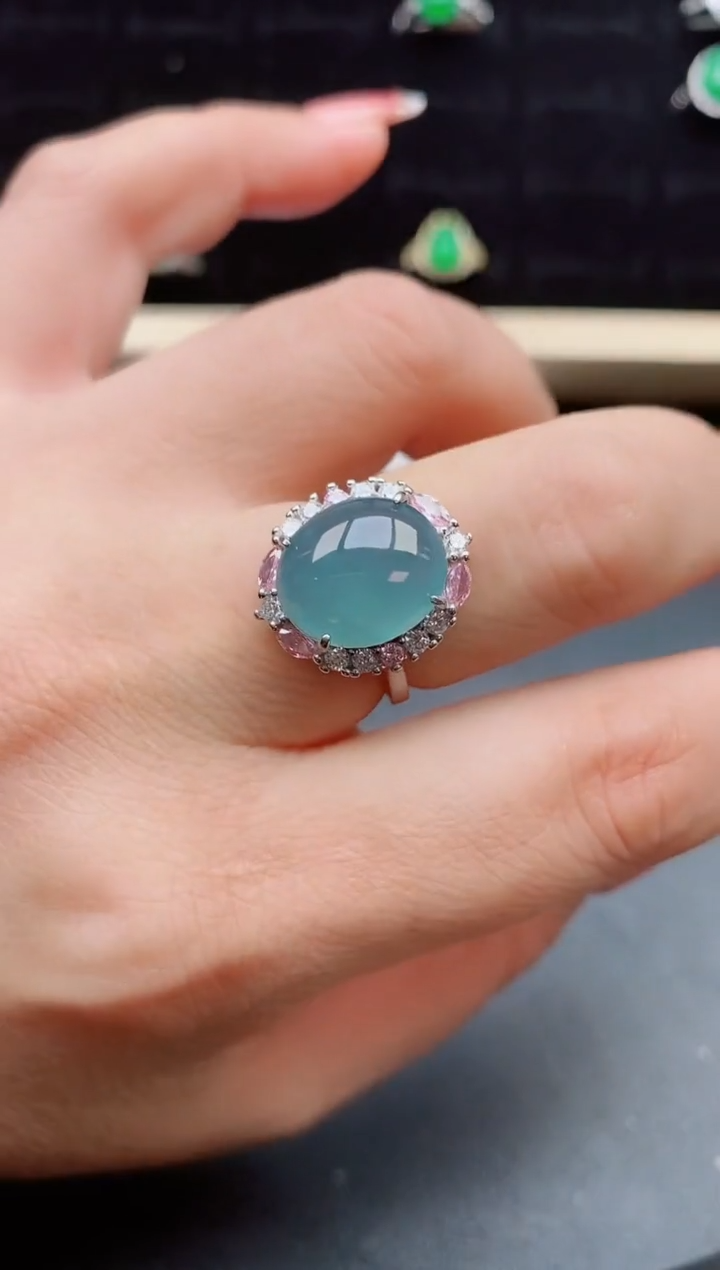 【闪购商品】翡翠戒指银S925镶嵌508080