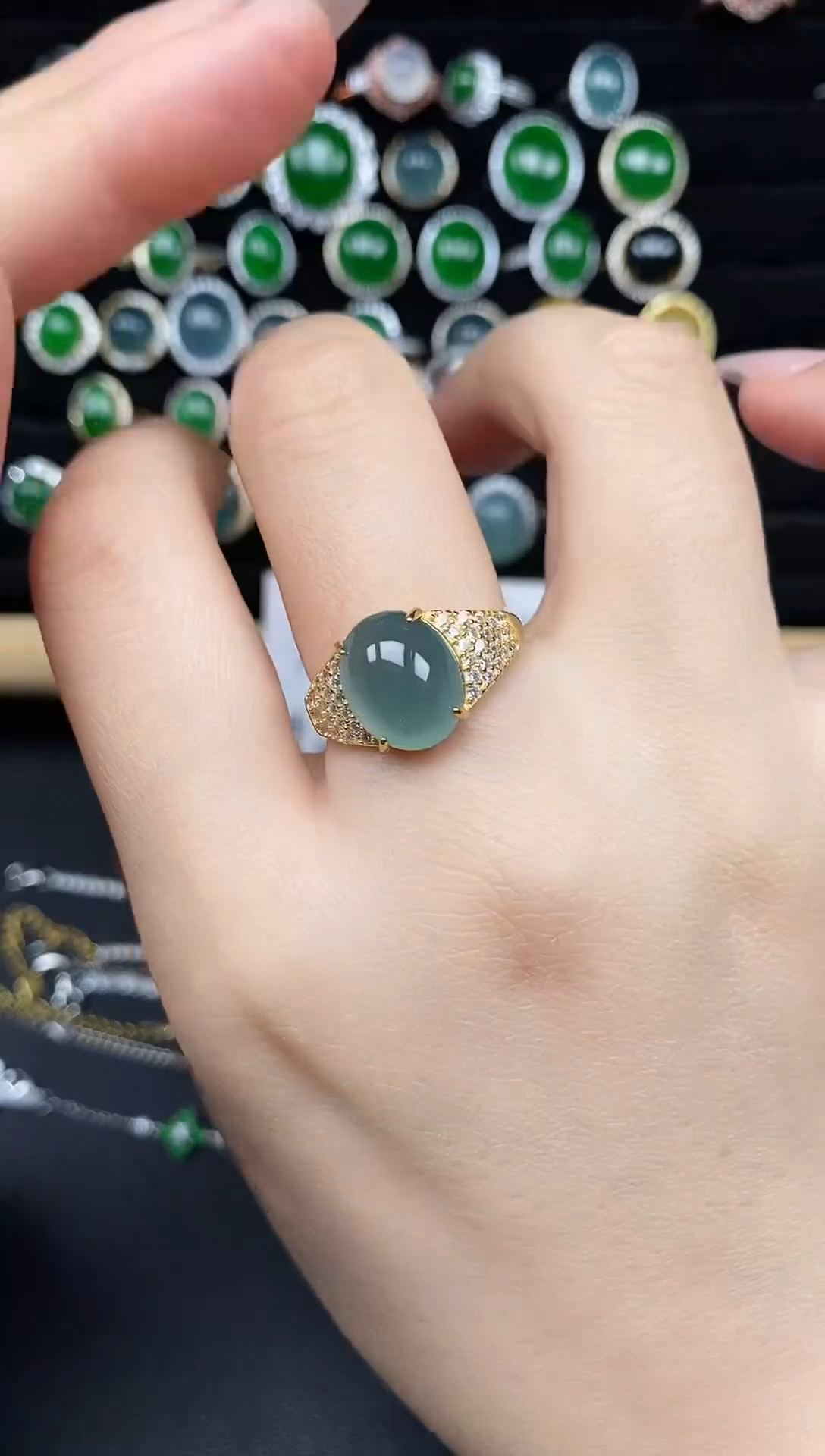 银S925镶嵌戒指翡翠26