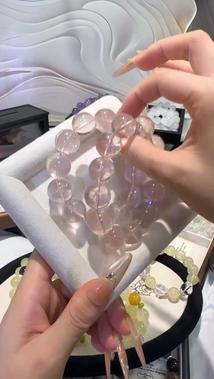未镶嵌手串水晶【拍2单】六芒星光粉138