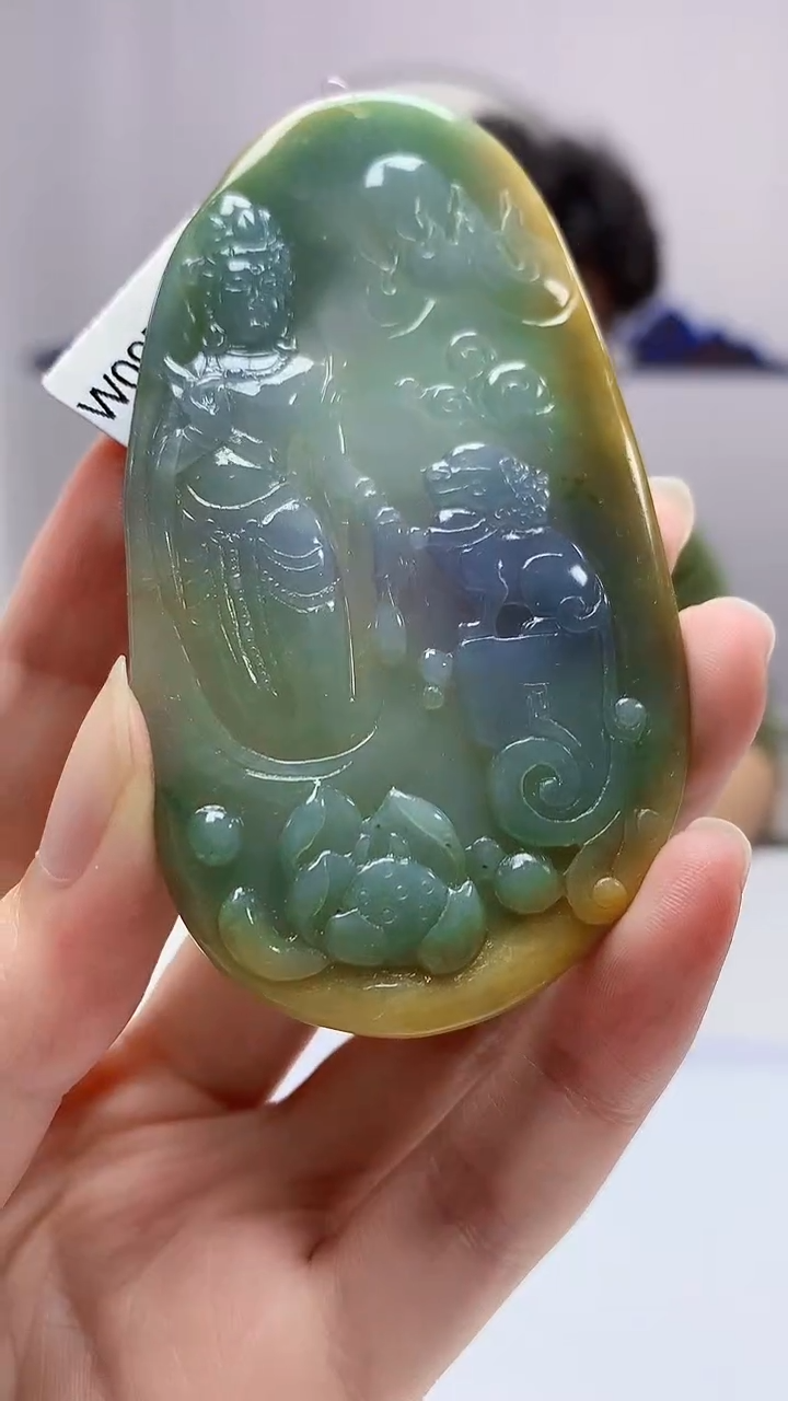 【闪购商品】定制翡翠未镶嵌4688zm-毛货挂件观音194