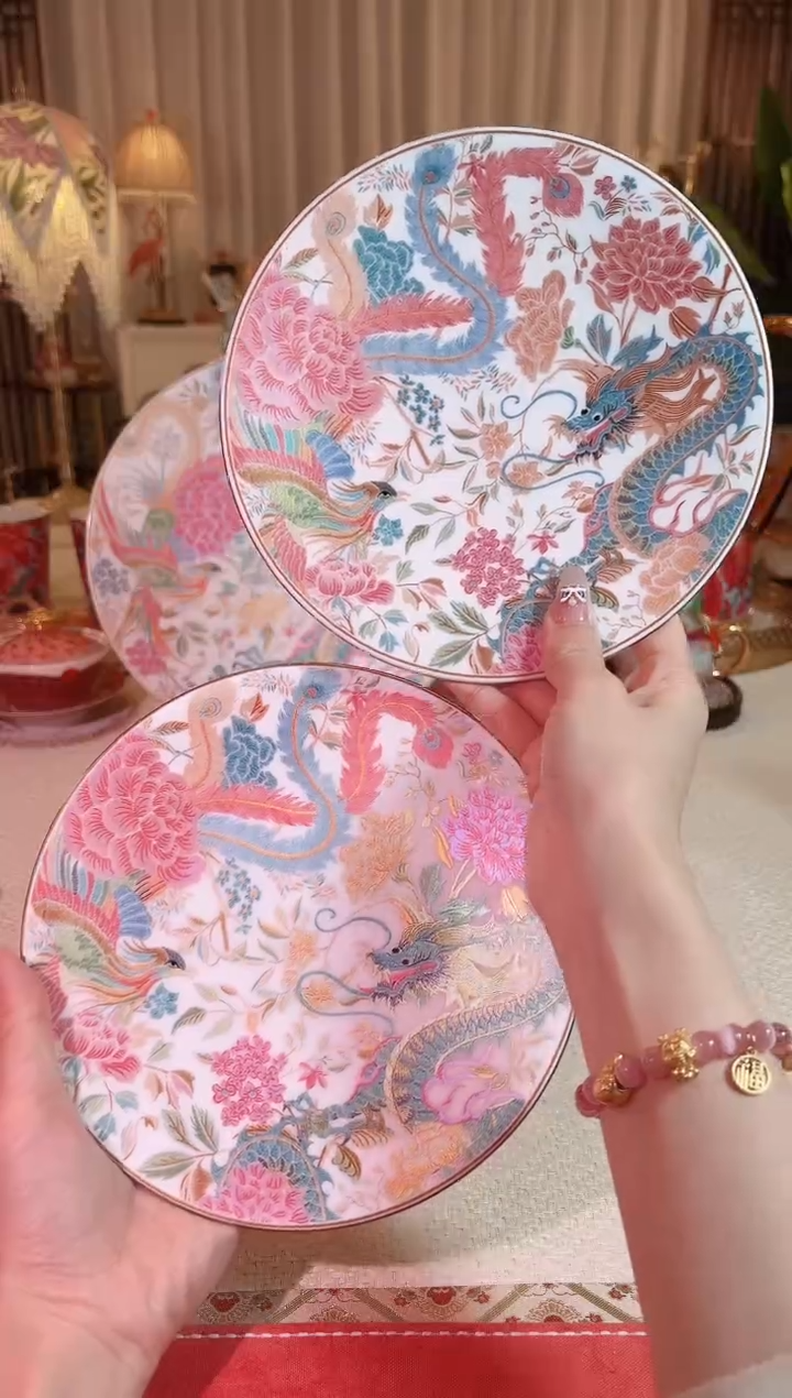 【闪购商品】瓷瓷龙凤刺绣 8寸套2