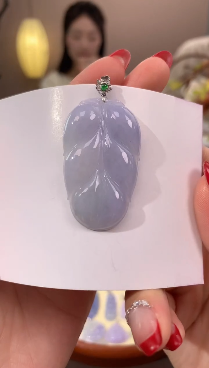 【闪购商品】翡翠颈饰18K金镶嵌天然缅甸a货翡翠