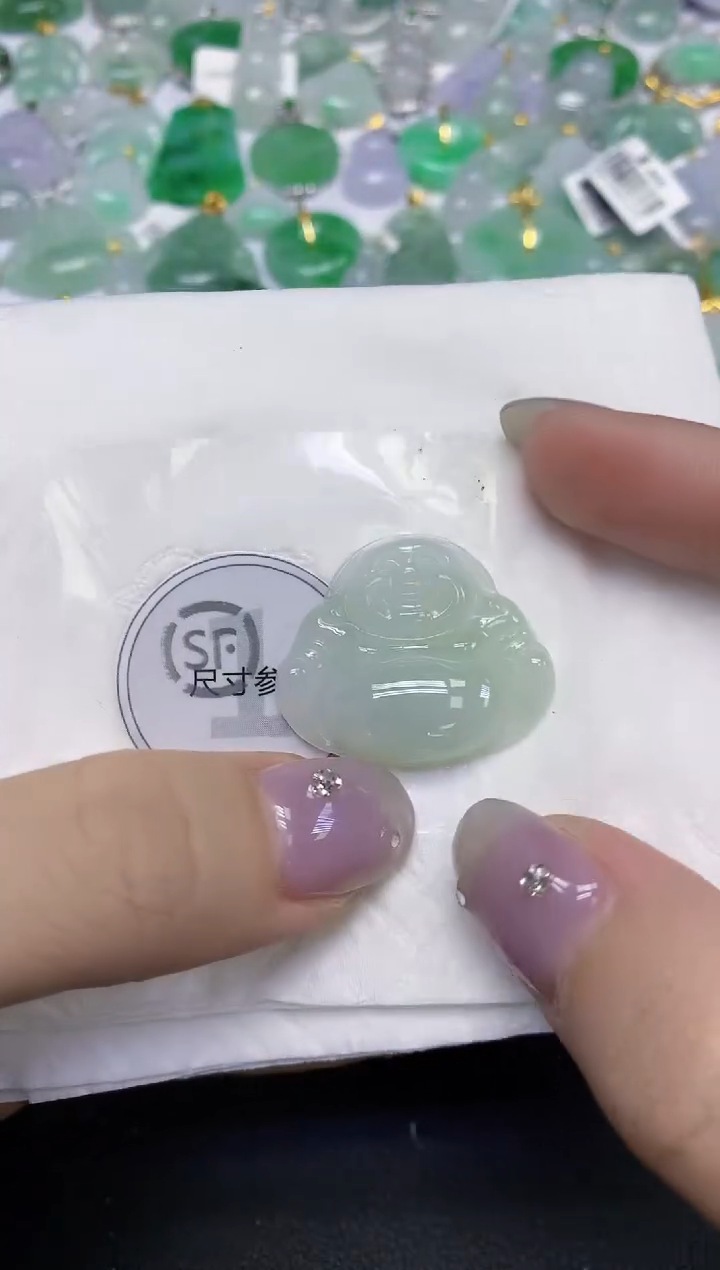 颈饰未镶嵌翡翠天然缅甸翡翠A货百元以上9元证书费自理