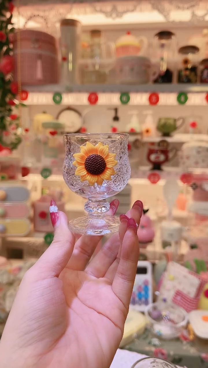 向日葵高脚白酒杯——手工制作品质好！