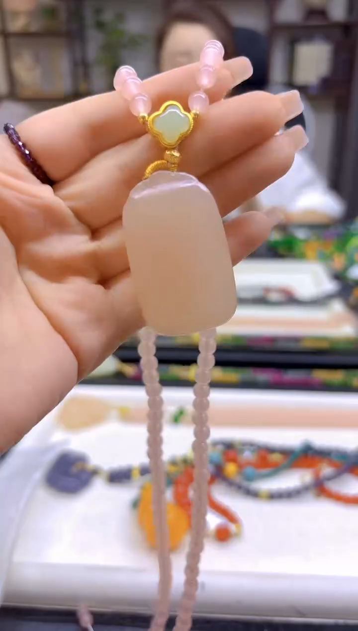 和田玉未镶嵌毛衣链DIY款M259