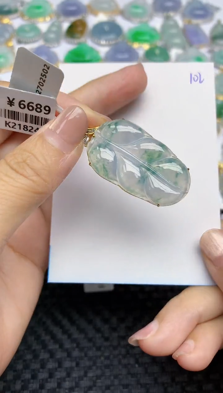 【闪购商品】翡翠颈饰18K金镶嵌天然A货翡翠 102