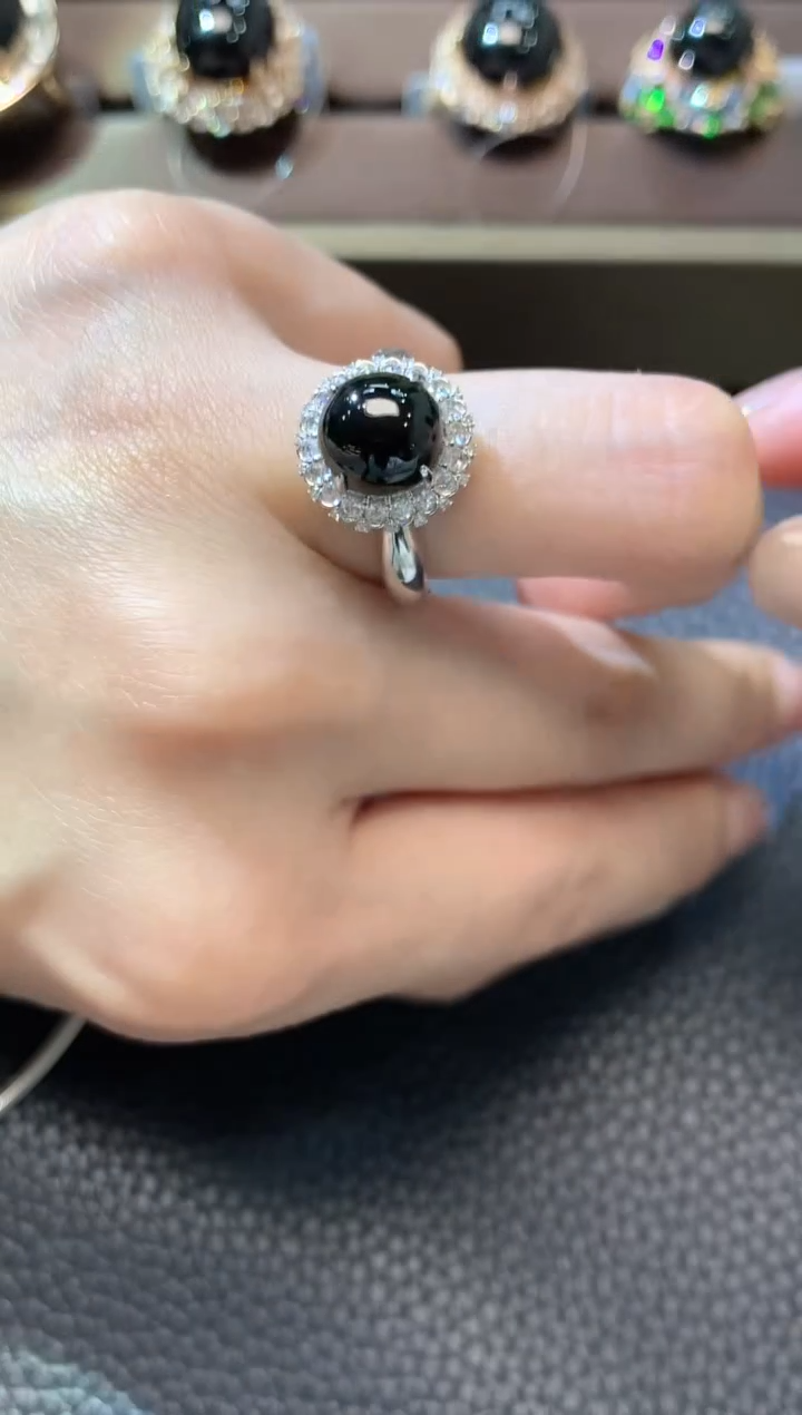 【闪购商品】翡翠戒指18K金镶嵌C34翡翠