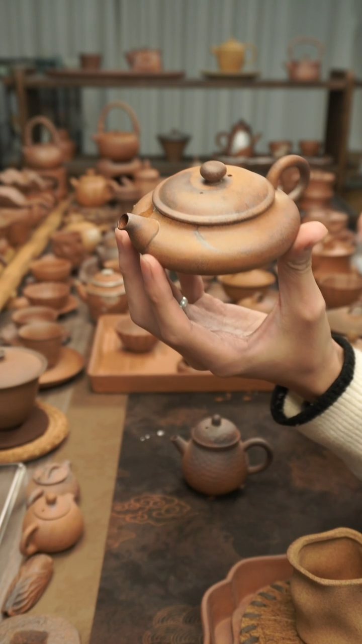 原矿料老岩泥  虚扁壶100ml