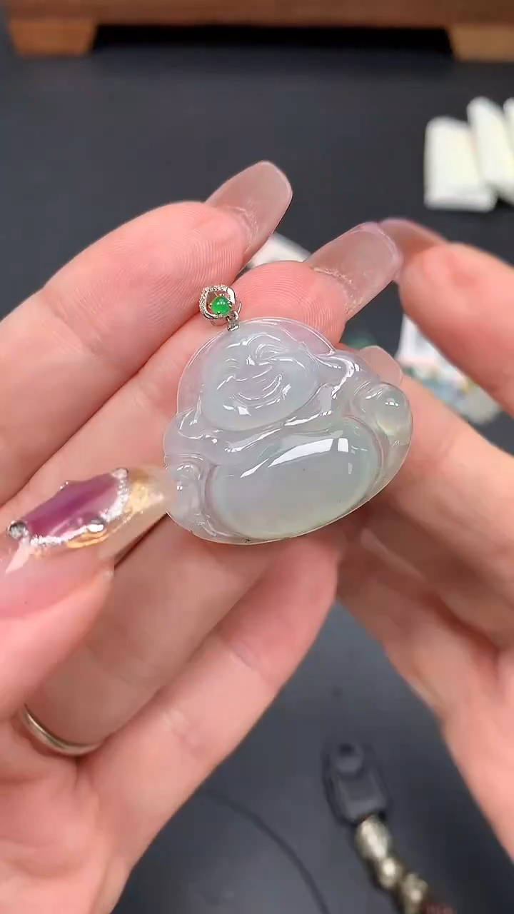 翡翠18K金镶嵌吊坠(不含链)MS185212