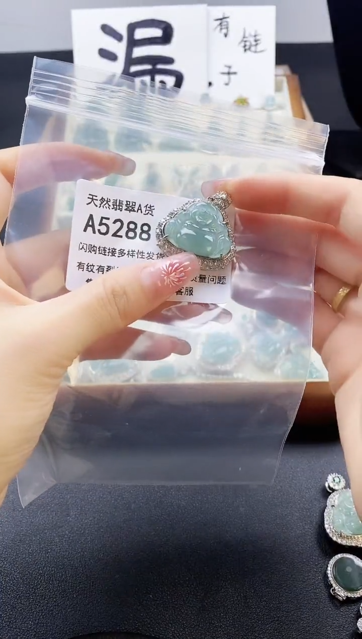 【闪购商品】翡翠吊坠(赠链)未镶嵌天然翡翠A货8888