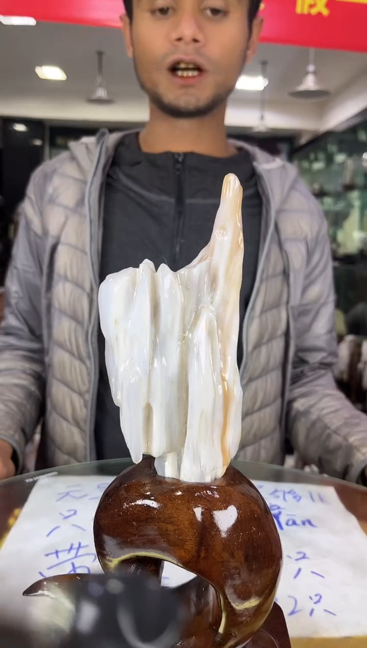 缅甸天然树化玉精品居家摆件