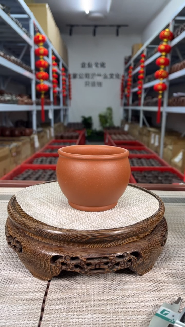 【闪购商品】紫砂茶杯红降坡主人缸杯