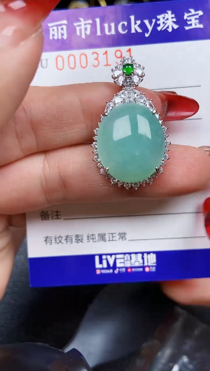 【闪购商品】翡翠颈饰银S925镶嵌3191