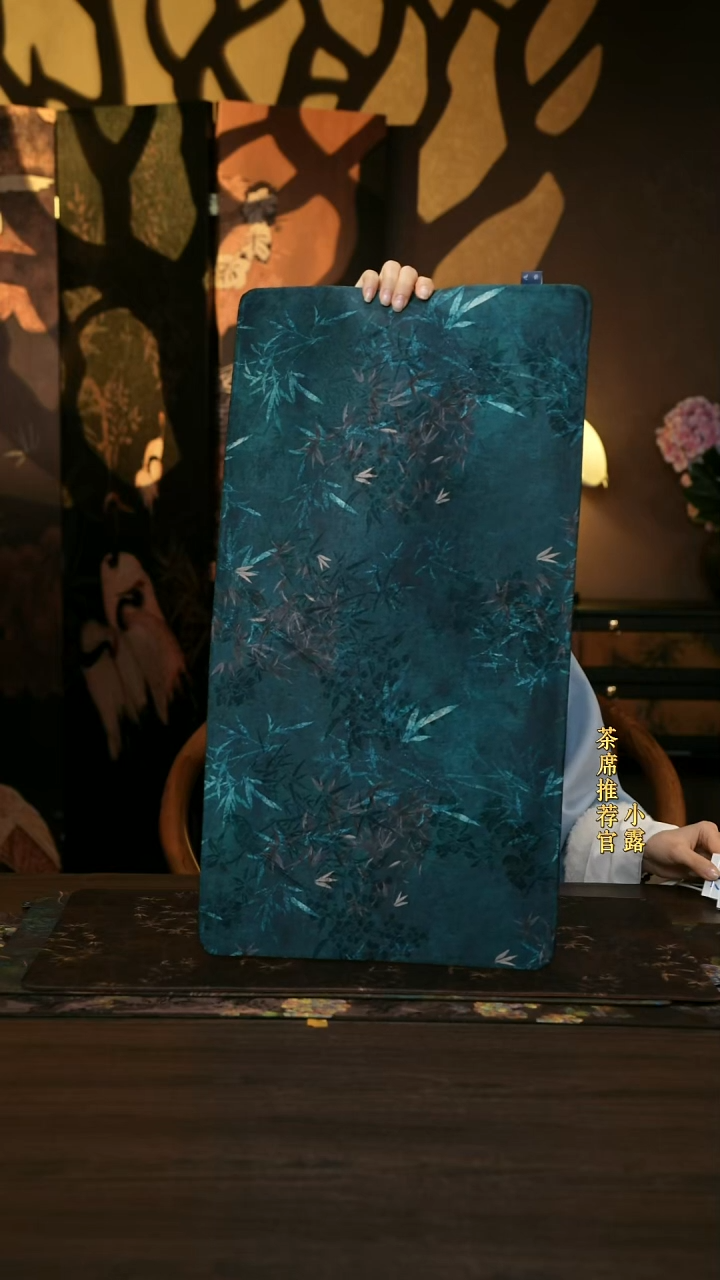 香云纱       宝蓝竹纹6535