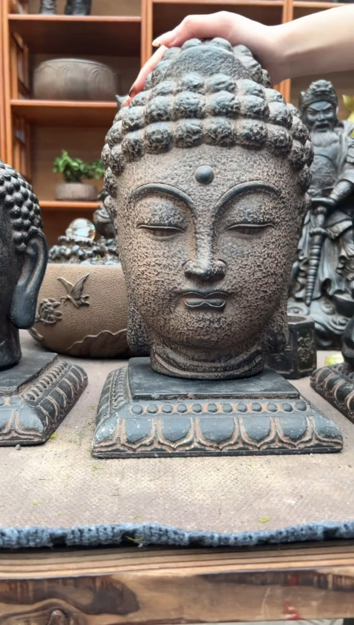 陶土【火山泥】大佛首+莲花底座