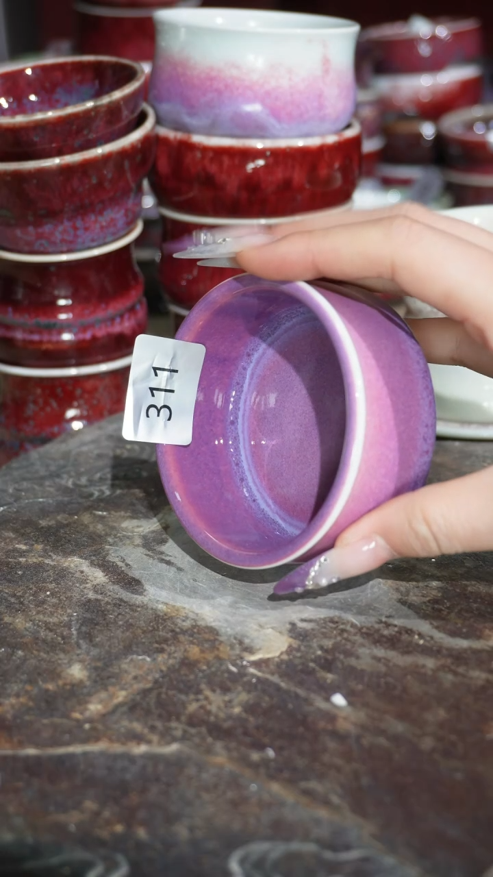 摆件陶精品窑变钧瓷茶器