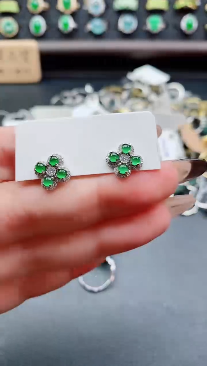 银S925镶嵌戒指翡翠1