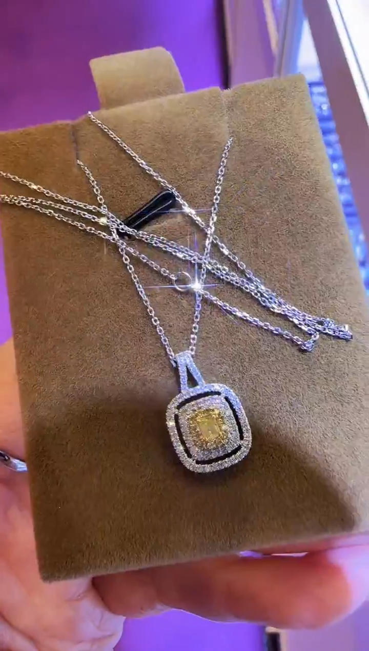 套链18K金镶嵌钻石严选-双层方套链