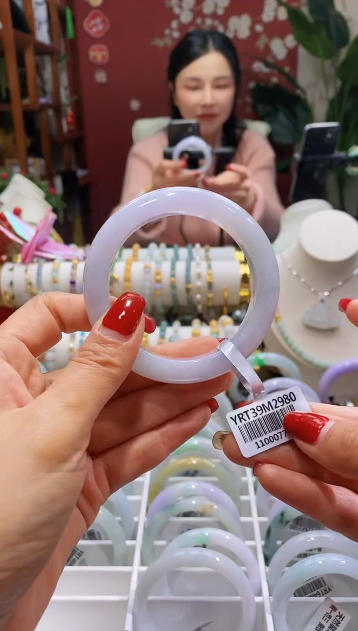 【闪购商品】翡翠手镯未镶嵌98冰紫色5556/12.9*9.3