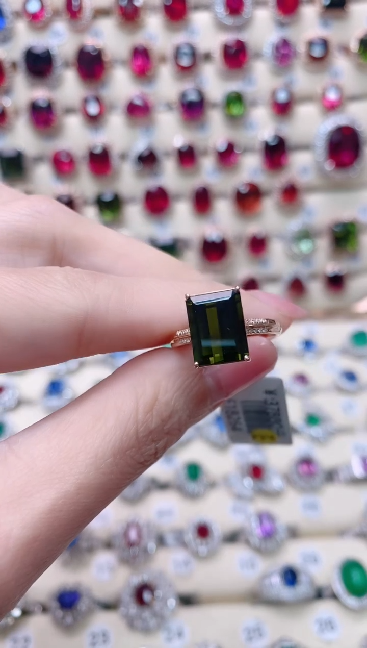 【闪购商品】碧玺18K金戒指18K金镶嵌1