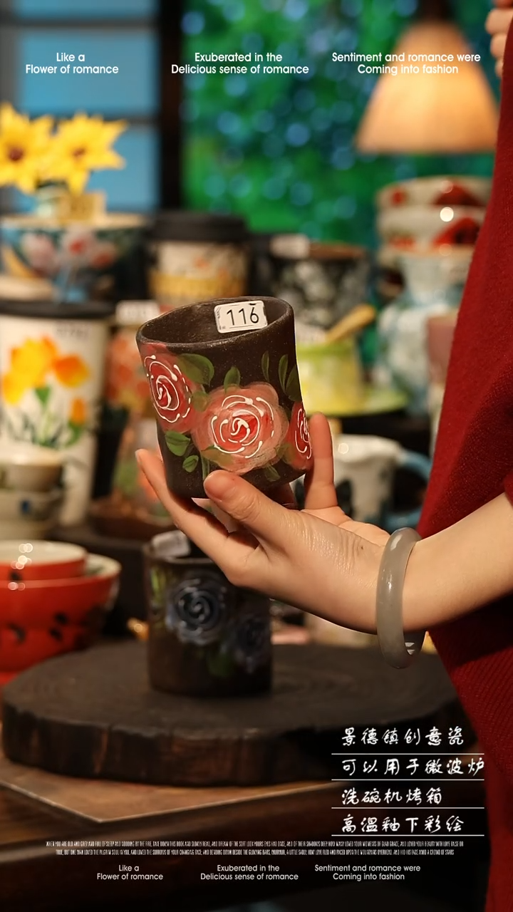 陶瓷景德镇高温釉下彩手工手绘款式@A0116@