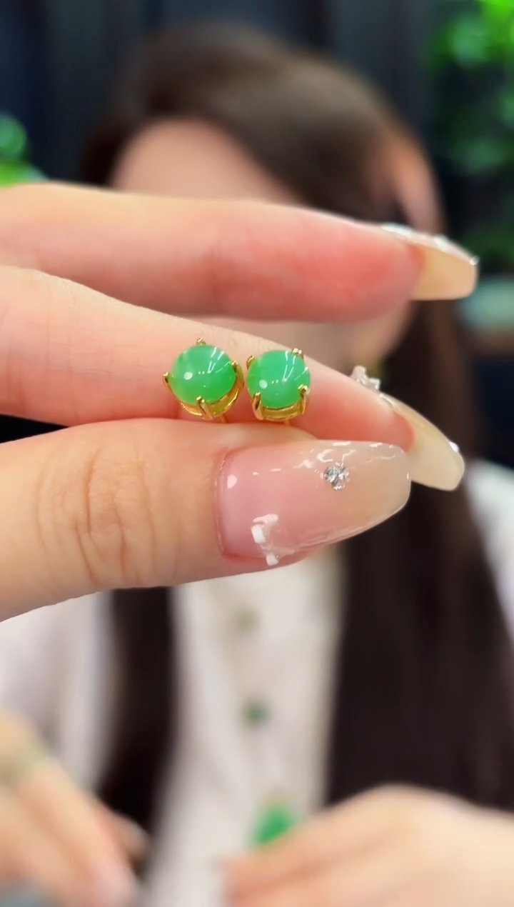 翡翠未镶嵌耳饰d缅料A货/多样性发货/一件