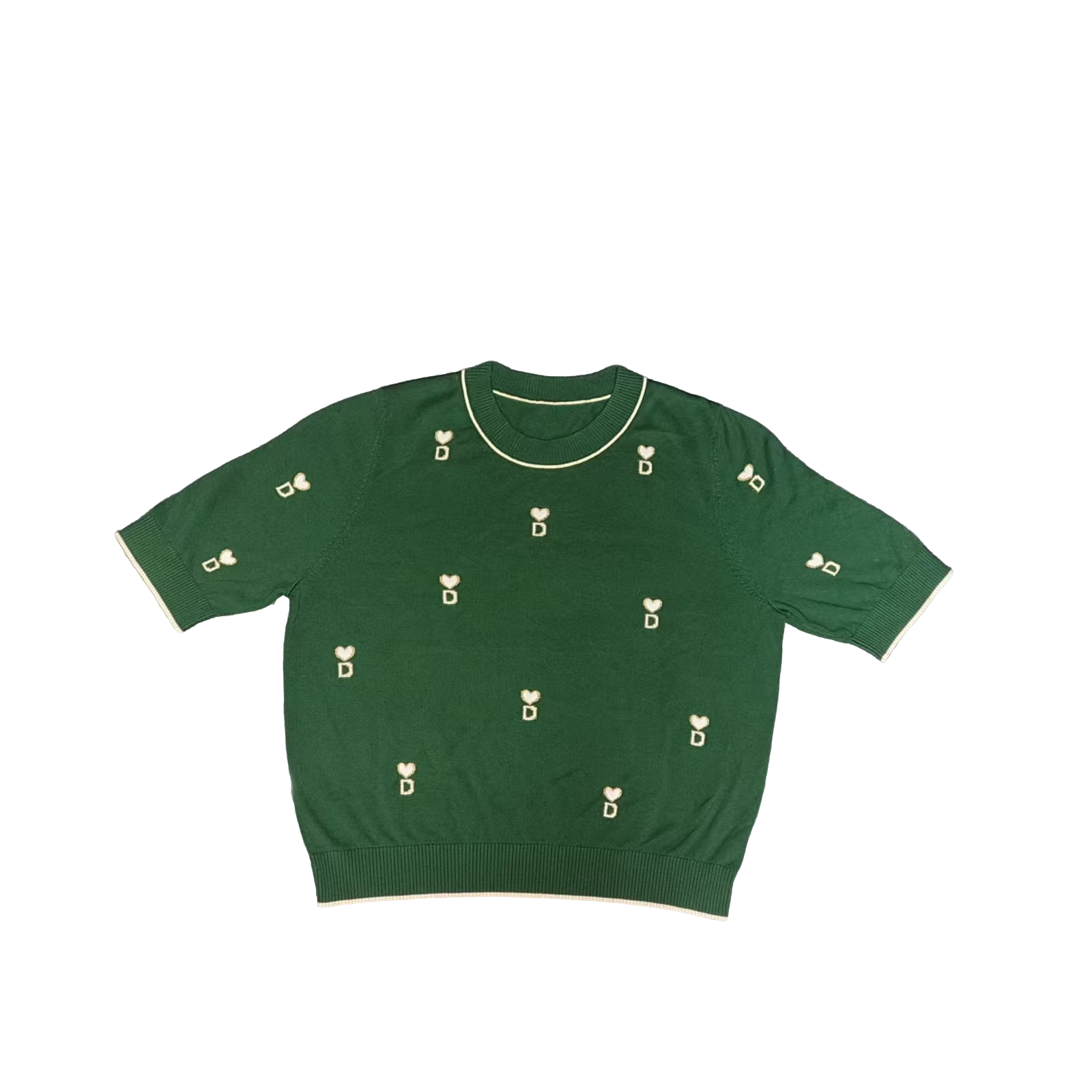 25夏季妈妈装圆领莱赛尔短袖针织衫时尚洋气（绿色8801）