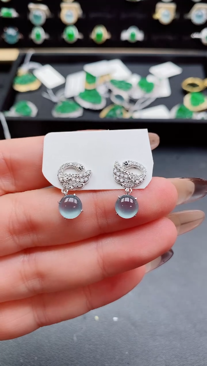 银S925镶嵌戒指翡翠1