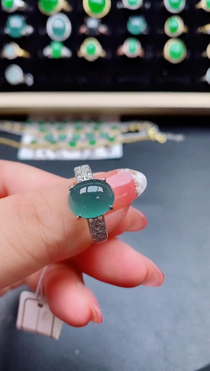 【闪购商品】翡翠戒指银S925镶嵌080580
