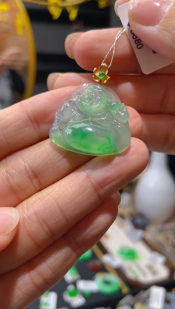 【闪购商品】翡翠颈饰18K金镶嵌假一赔三