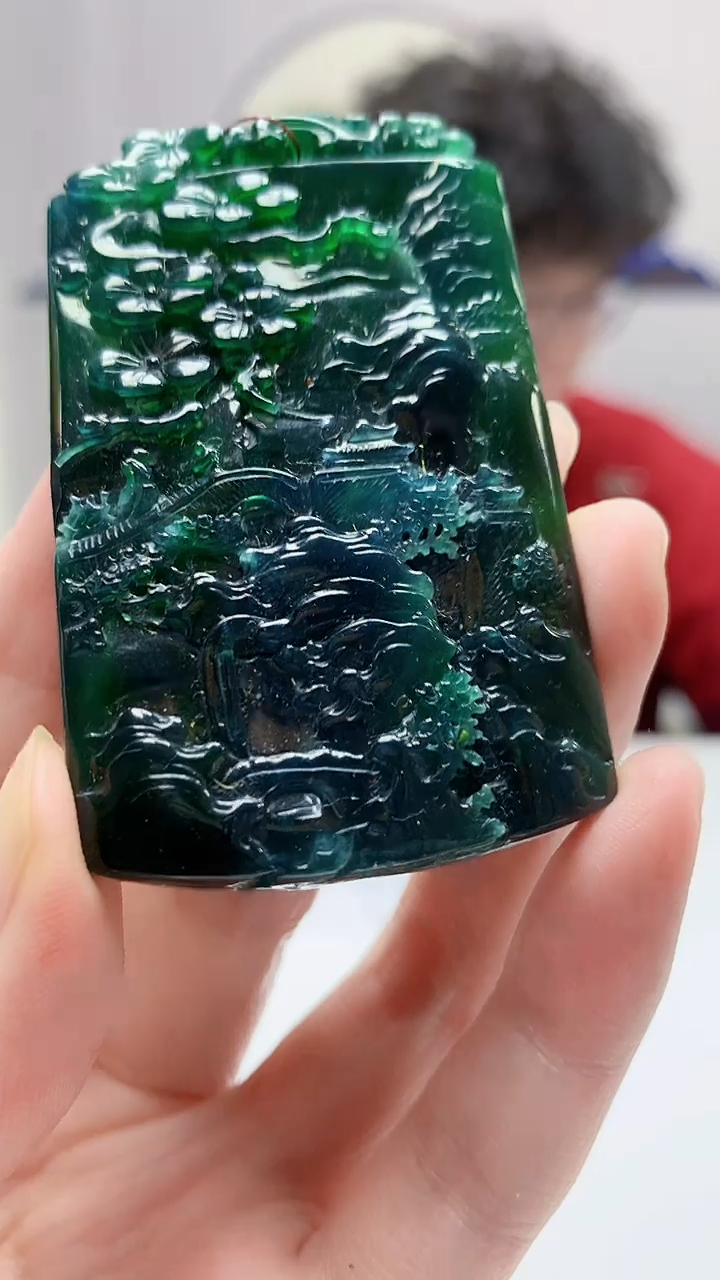 【闪购商品】定制翡翠未镶嵌4688zm-毛货赠珠链山水215